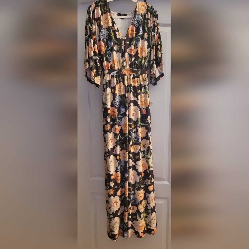 🌼 Ellos Black Floral Maxi Dress - Picture 4 of 11